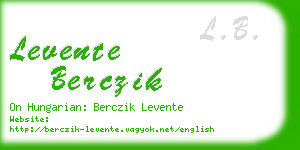 levente berczik business card